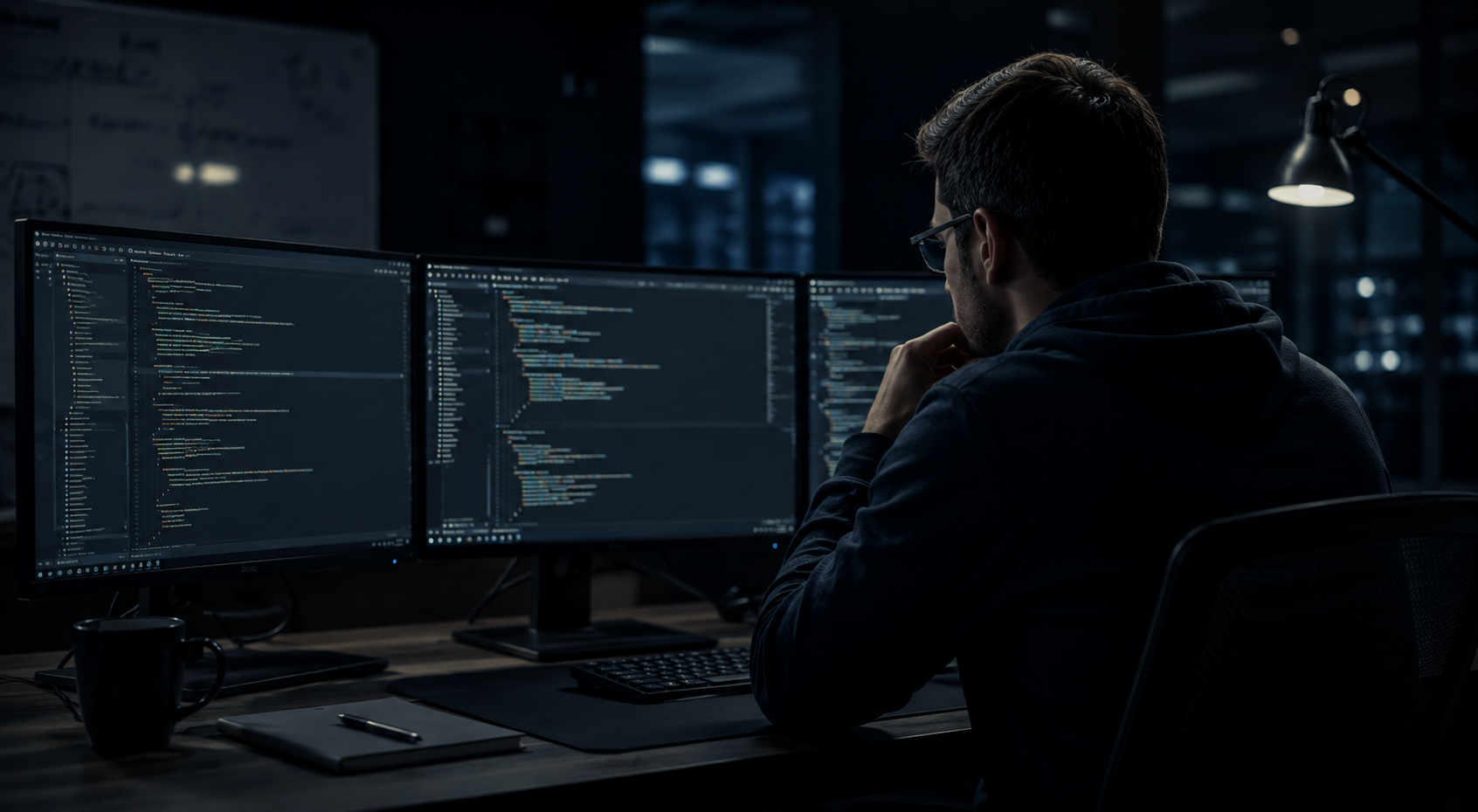Engineer Reviewing Code